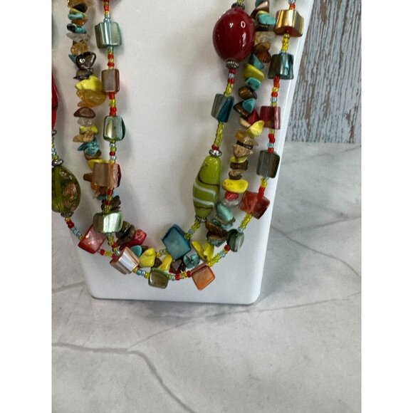 Southwestern Style Glass, Shell, & Porcelain Necklace designed by Trisha Waldren - Picture 3 of 11